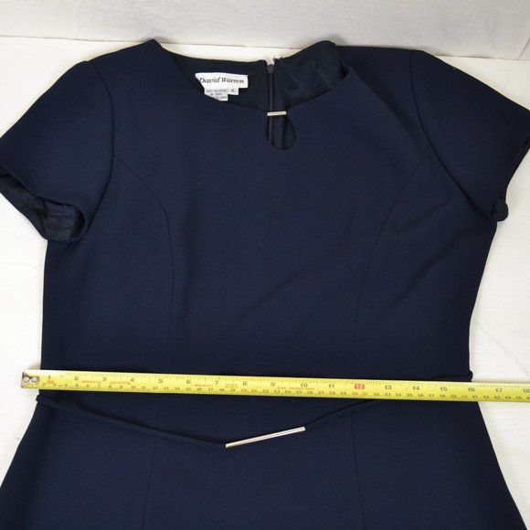 David Warren Office siren Dress SIZE 6 navy blue - Picture 8 of 10